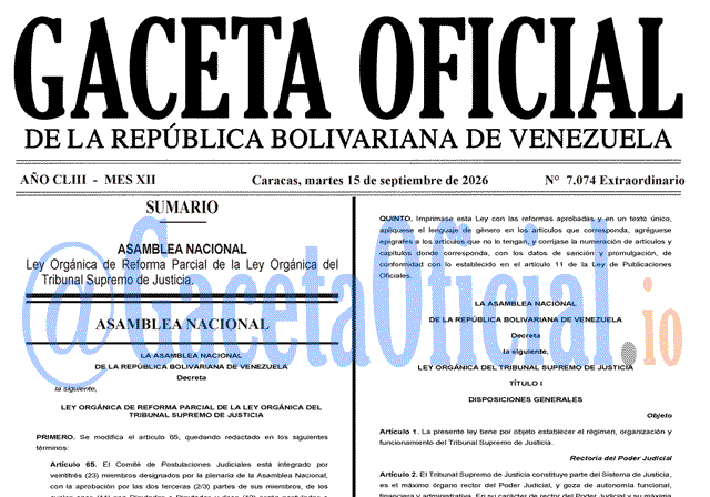Gaceta Oficial, Gaceta 7074, Gaceta 7074 HD, Gaceta #7074, Gaceta Oficial Venezuela #7074
